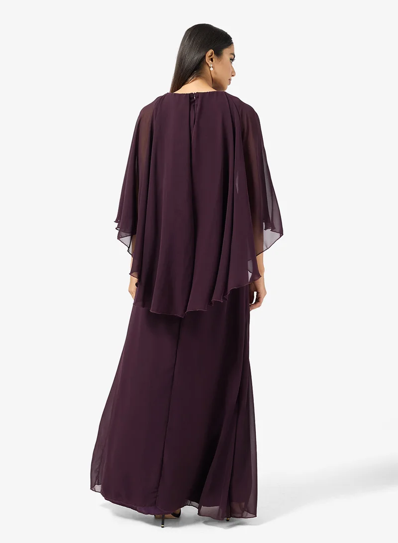 Khizana A-line Dress With Cape